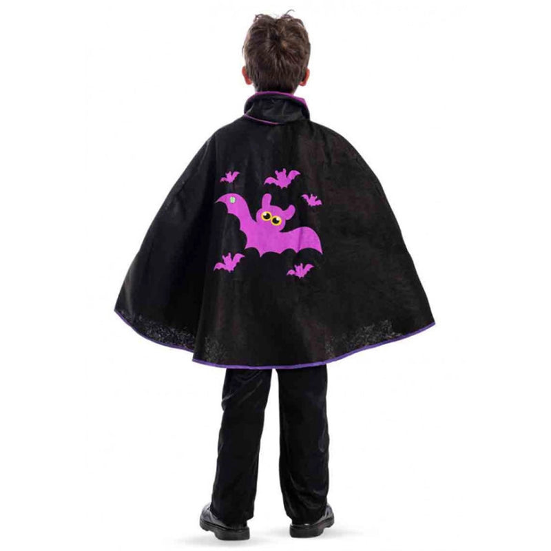 Capa Negra para Niño con Murciélagos 65cm