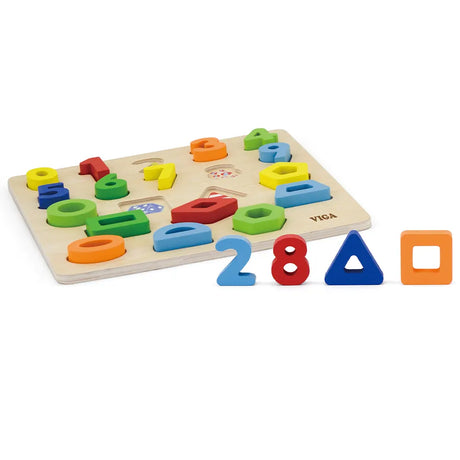 Viga Toys Puzzle Chiffres & Formes en Bois 18M+