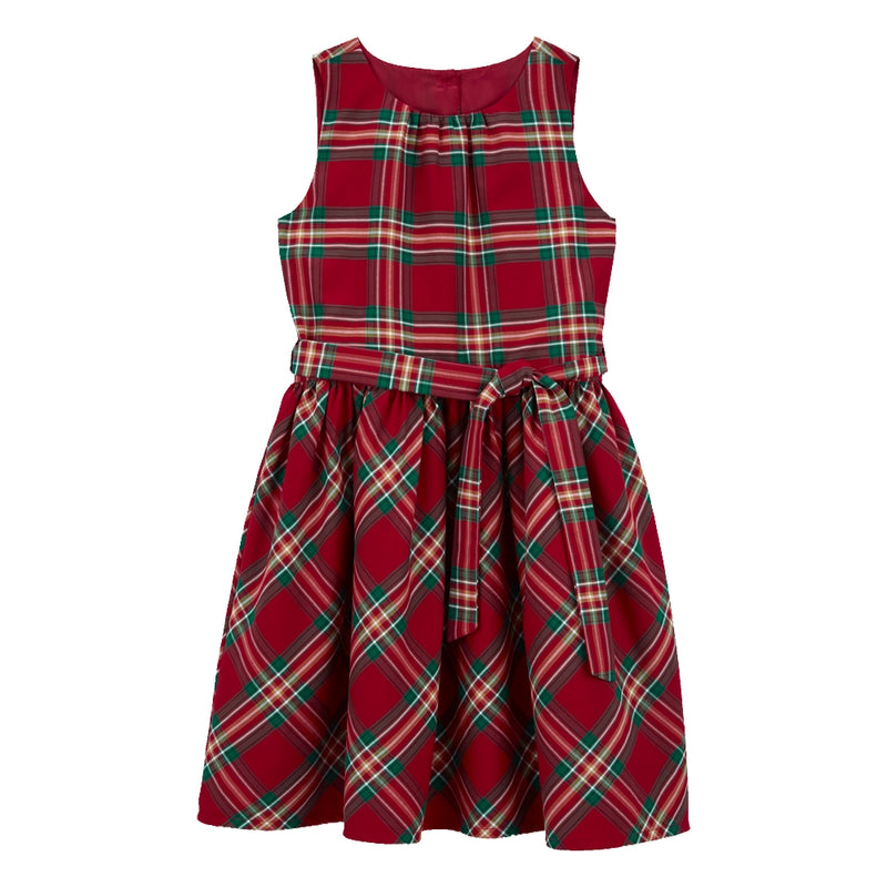 Carter's Plaid Satin Dress - Red