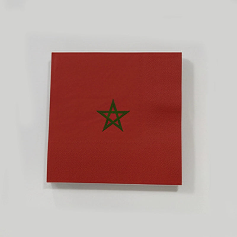 Lot de 20 Serviettes – Drapeau du Maroc