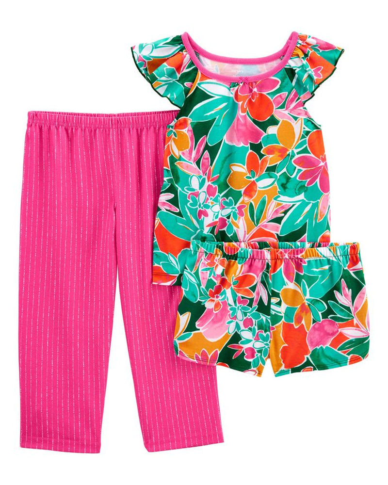 Pyjama 3 Pièces en Jersey Tropical Carter's - Multicolore