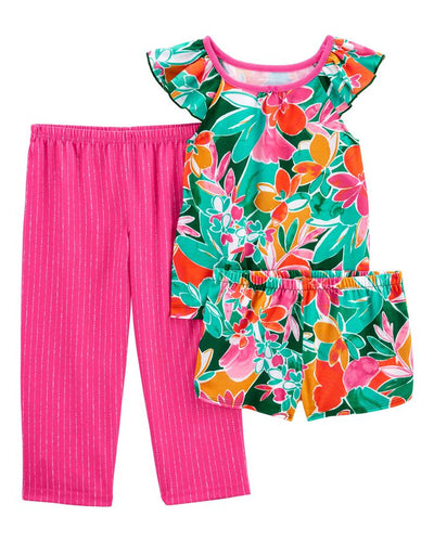 Pyjama 3 Pièces en Jersey Tropical Carter's - Multicolore