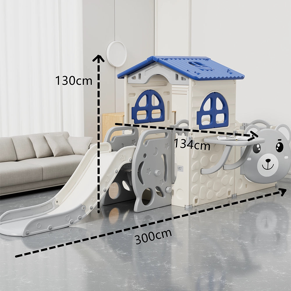 Parc Pliable + Maison de Jeu + Toboggan + Dessus de Table (134x300cm)