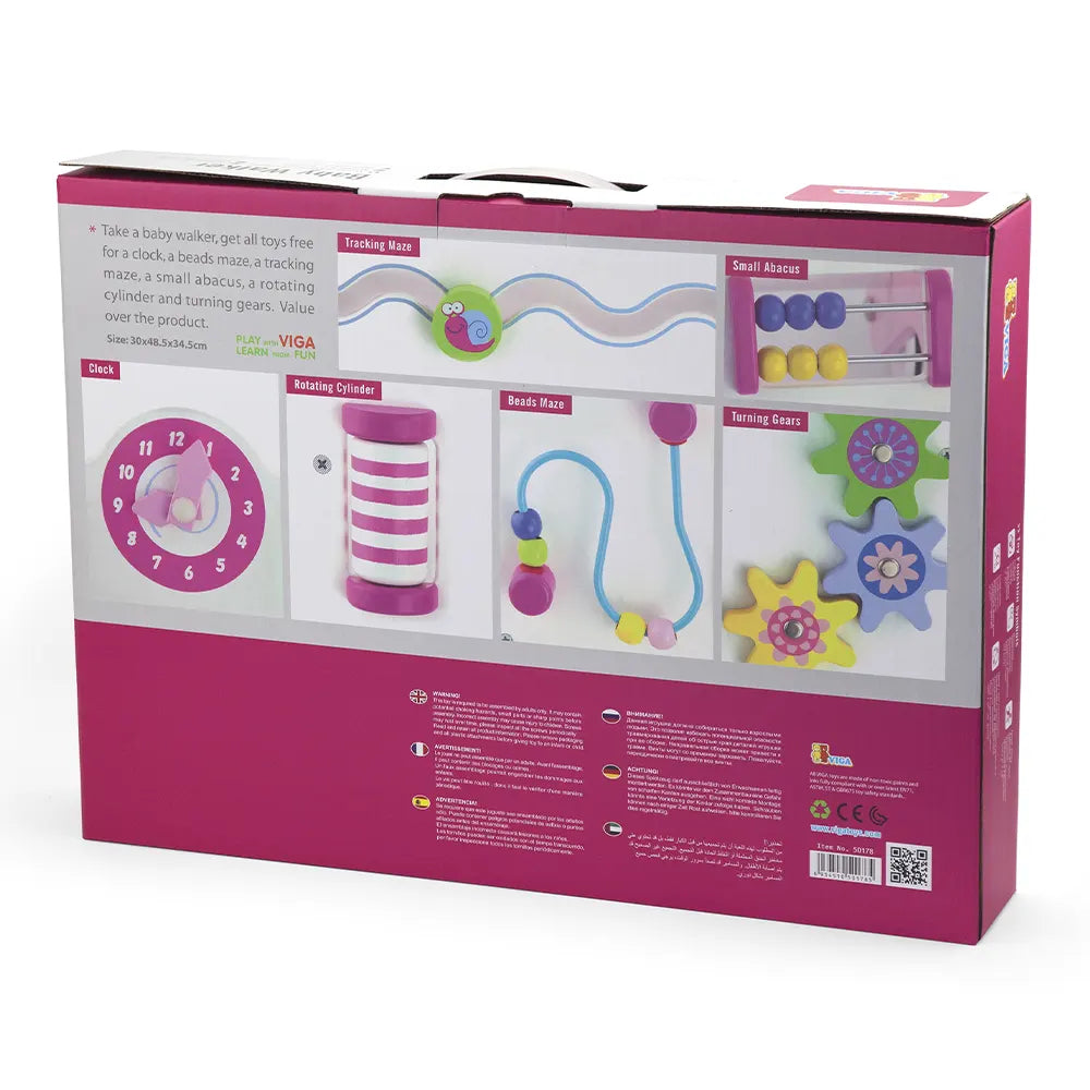 Viga Toys Trotteur Educatif Rose 18M+