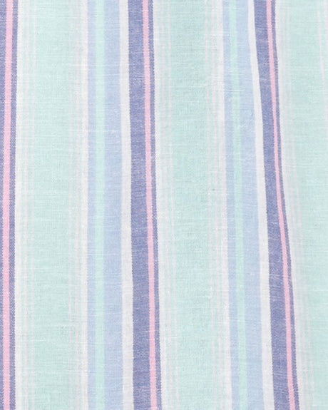 Combinaison Rayée En Lin Et Coton Boutonnée Sur Le Devant OshKosh - Multicolore