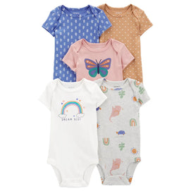 Lot de 5 Bodies à Manches Courtes Carter's - Multi