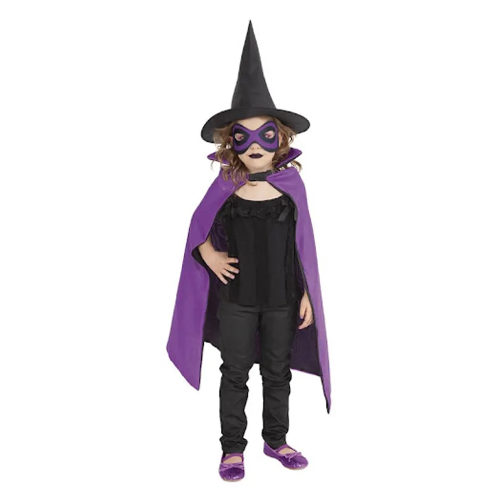 Witch Cape, Mask & Hat Set - Purple