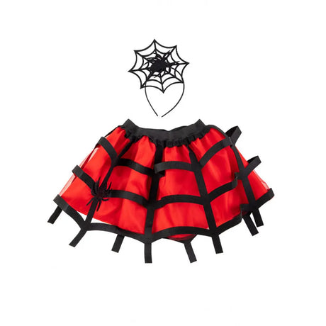 Ensemble Petite Araignée Rouge (Jupe et Bandeau)