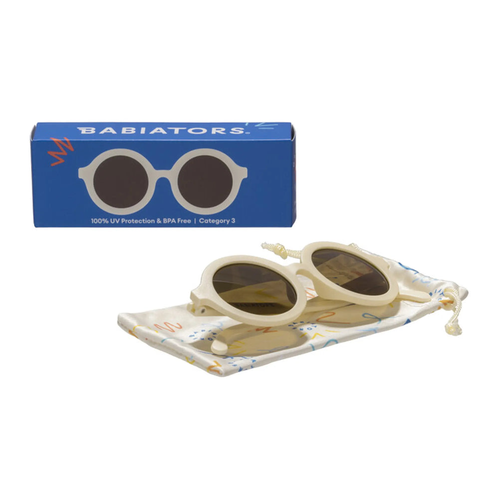 بابيتورز نظارات شمسية دائرية 3-5 سنوات - كريمي حلو