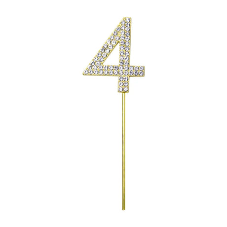 Cake Topper Chiffre 4 - Doré