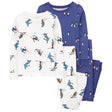 Pyjama 4 Pièces en Coton Carter's - Pingouin Blanc & Bleu