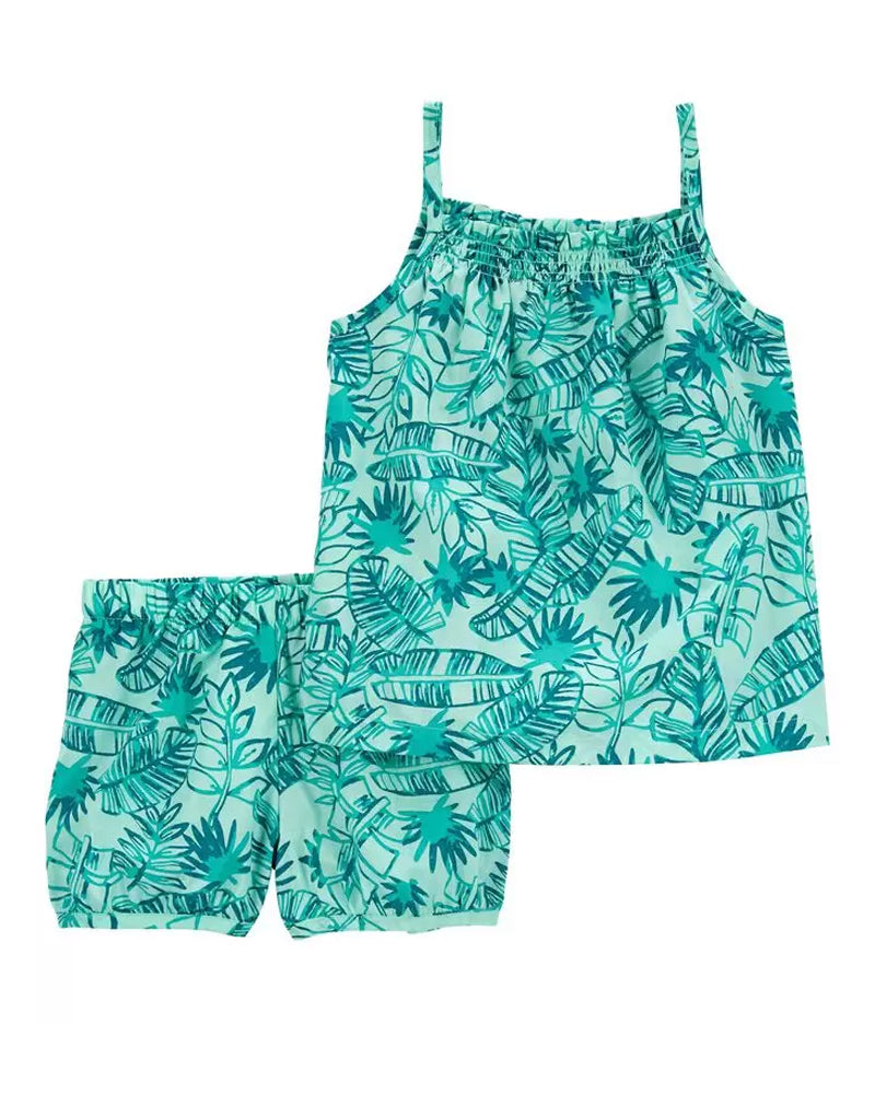 Ensemble Débardeur & Short Tropical 2 pièces Carter's - Turquoise