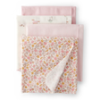 Lot de 4 langes de réception floraux bébé fille