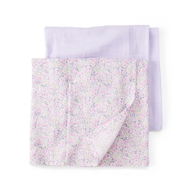 Lot de 2 langes en mousseline de coton - Fleuri