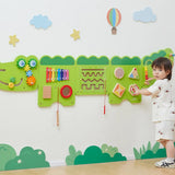 VIGA Toys Juego de Actividades de Pared de Madera Cocodrilo – 18M+