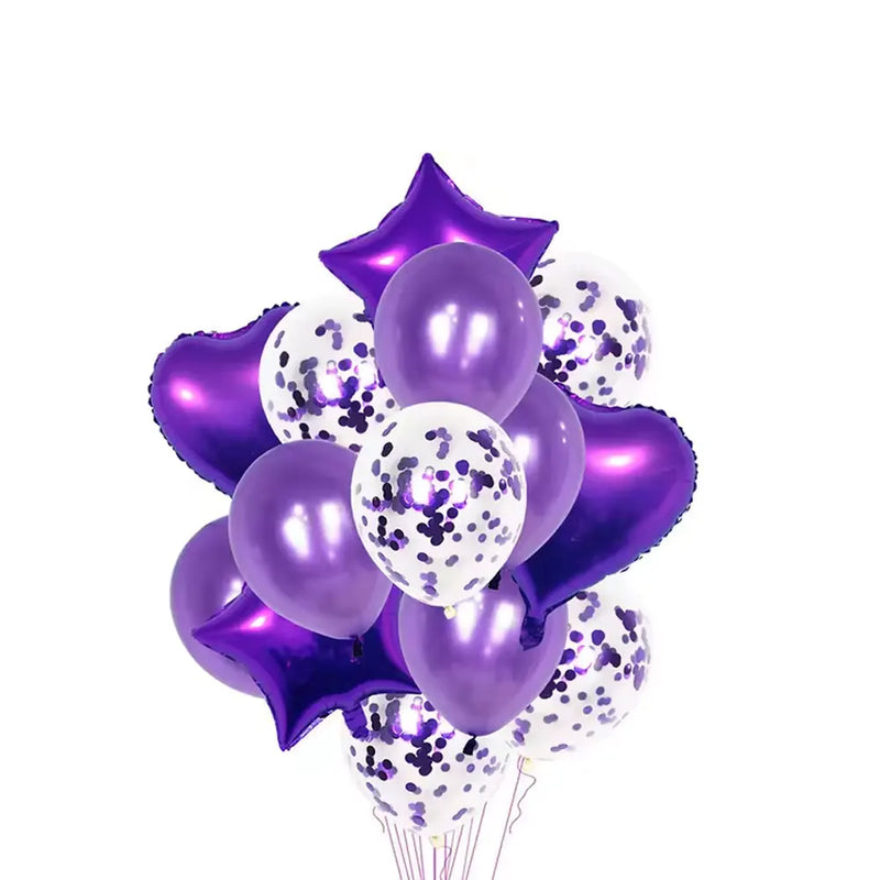 Pack 14 Globos de Fiesta - Morado