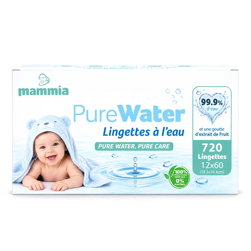 Mammia PureWater Wipes Lingettes Pack 12x60