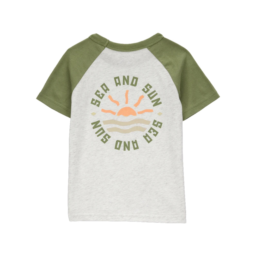 Camiseta de manga corta para Niño Carter's - Tropical Gris y Verde