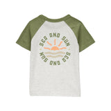 Camiseta de manga corta para Niño Carter's - Tropical Gris y Verde