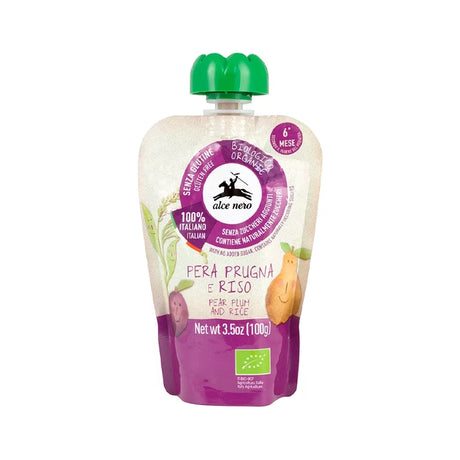 Alce Nero Purée Poire Pruneaux 100g