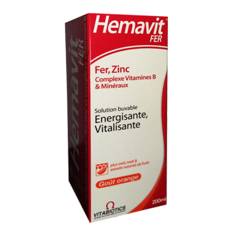 Vitabiotics - Hemavit Fer Complexes Vitamines B et Minéraux Liquide - 200ml