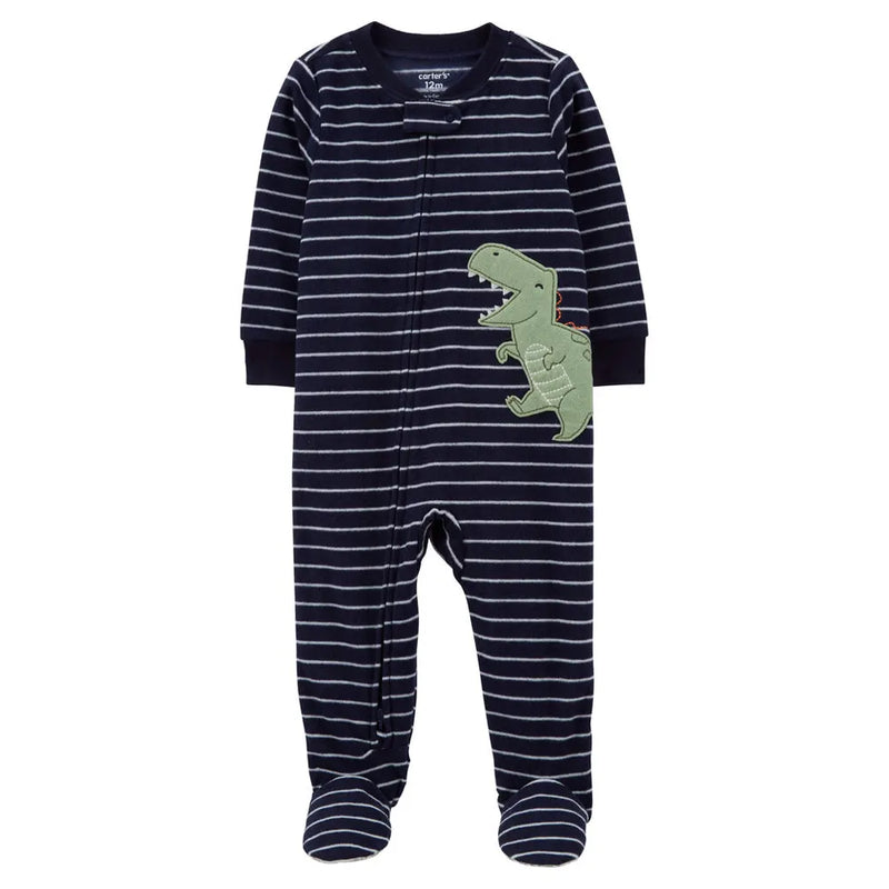 Carter's Fleece Sleep & Play - Blue Dinosaur