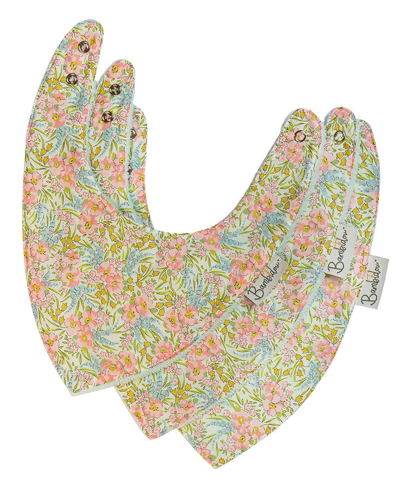 Bambidou Pack de 3 Bavoirs Bandana - Liberty Lilibet Rose