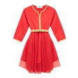 Caftan Robe pour Fille avec Manches - Rouge