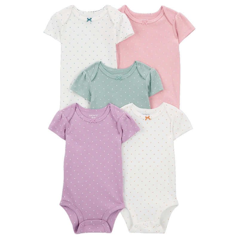 Pack de 5 bodis Carter's de manga corta - Lunares