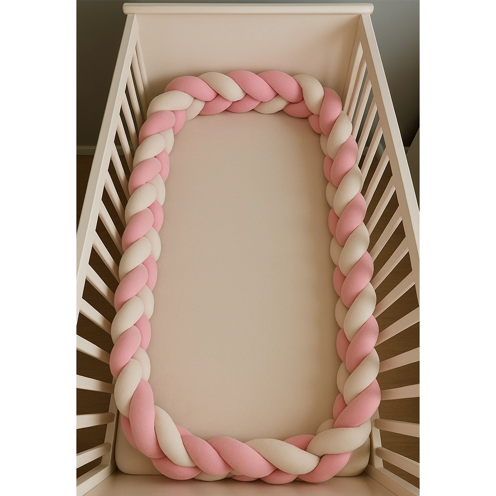 Babymat Protector de cuna trenzado - Rosa