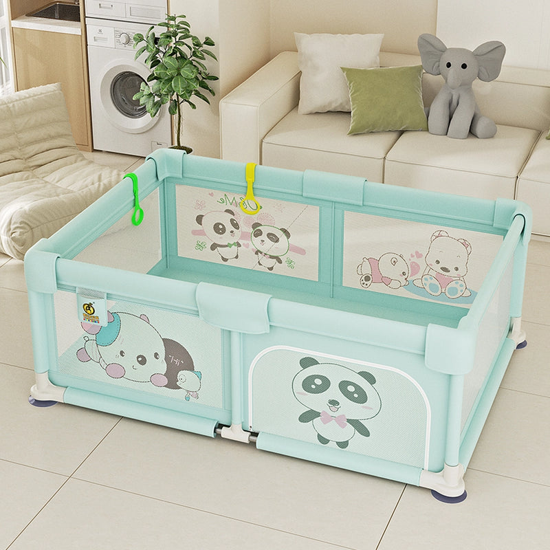 حديقة ألعاب (120×180 سم) مع حاجز أمان - أخضر