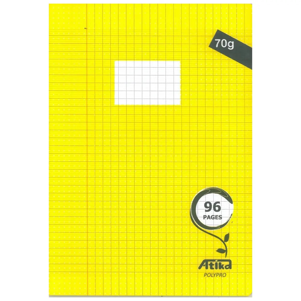 Atika Cahier Piqure A4+ 96 Pages Seyès 70g - Jaune