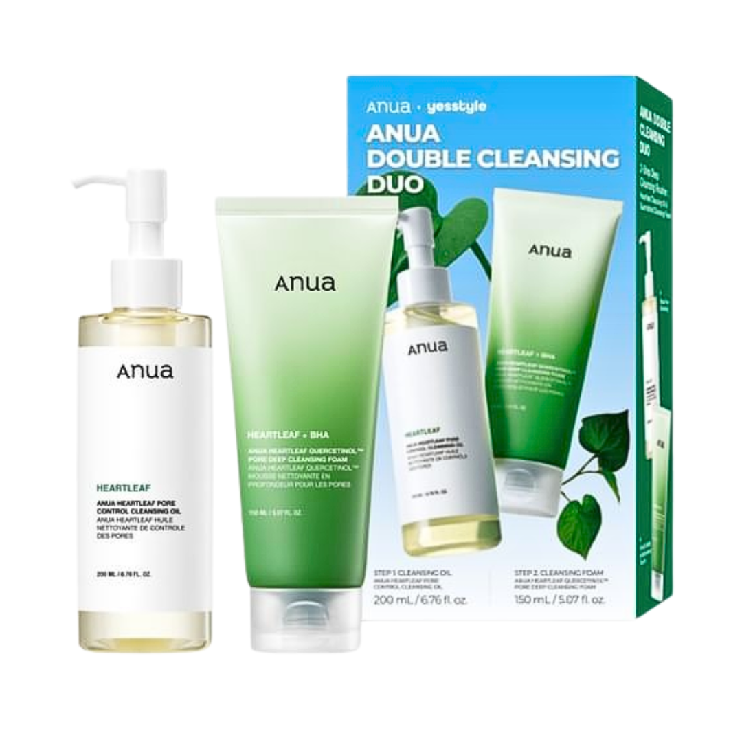 Anua coffret double nettoyage huile et mousse nettoyantes