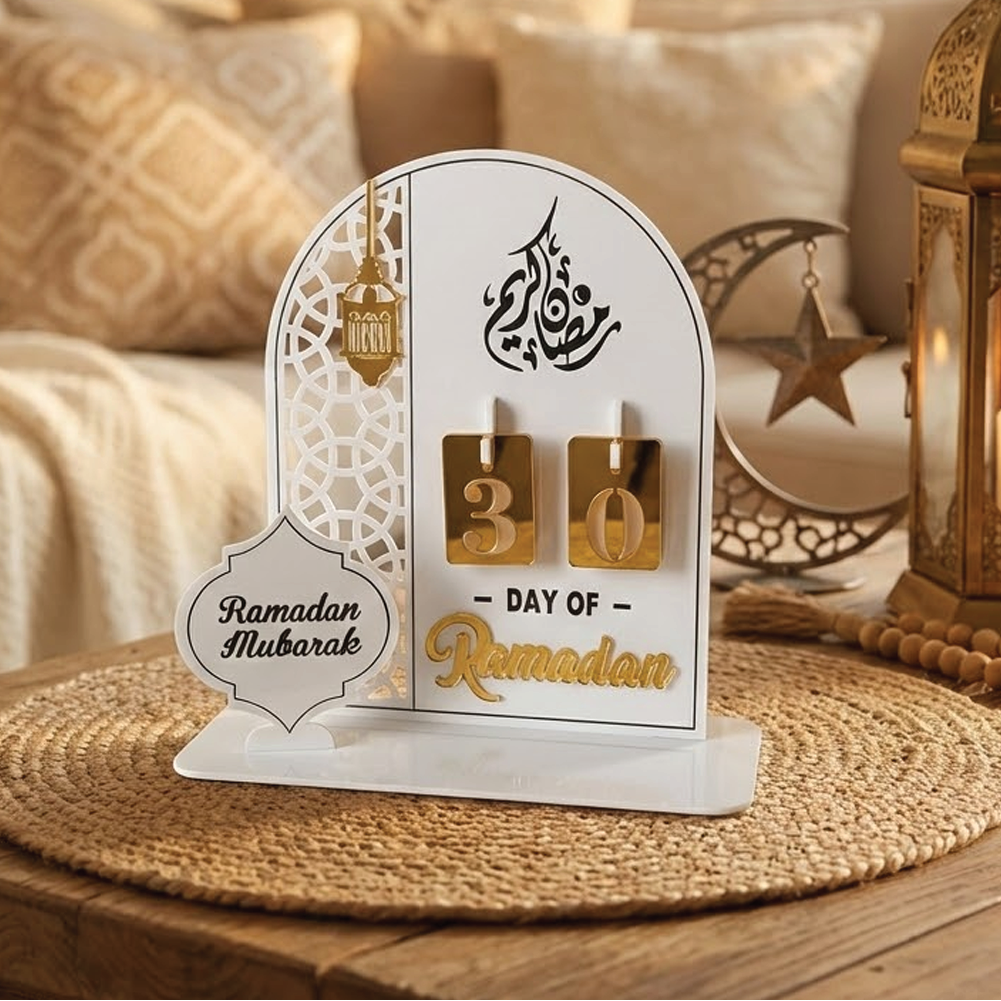 Décoration en Acrylique Calendrier Ramadan - Blanc