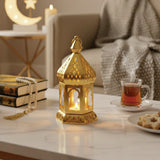 Lanterne Décorative en Métal et Verre - Dorée