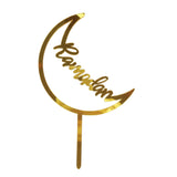 Cake Topper en Acrylique pour Ramadan - Doré