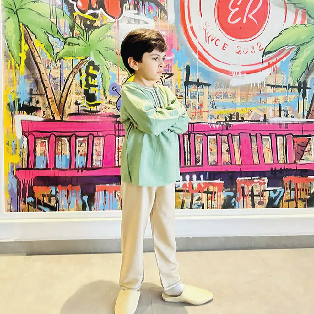 Mami Cami Jabadour Garçon - Vert Pastel