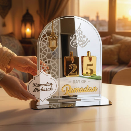 Décoration en Acrylique Calendrier Ramadan - Argenté