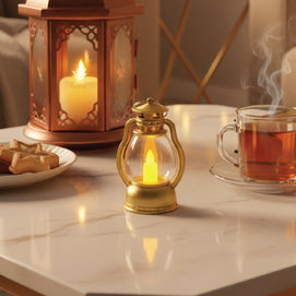 Mini Lanterne Décorative avec Fausse Bougie LED - 9cm