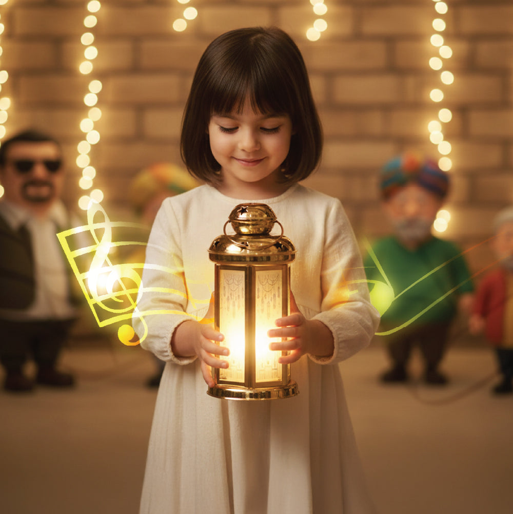 Lanterne Décorative en Métal et Verre LED avec Son