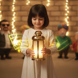 Lanterne Décorative en Métal et Verre LED avec Son