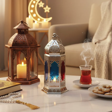 Lanterne de Bougie en Métal 9x18 cm - Argenté