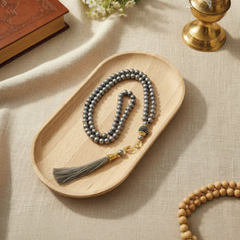Grand Chapelet Musulman Tasbih Perles - Gris