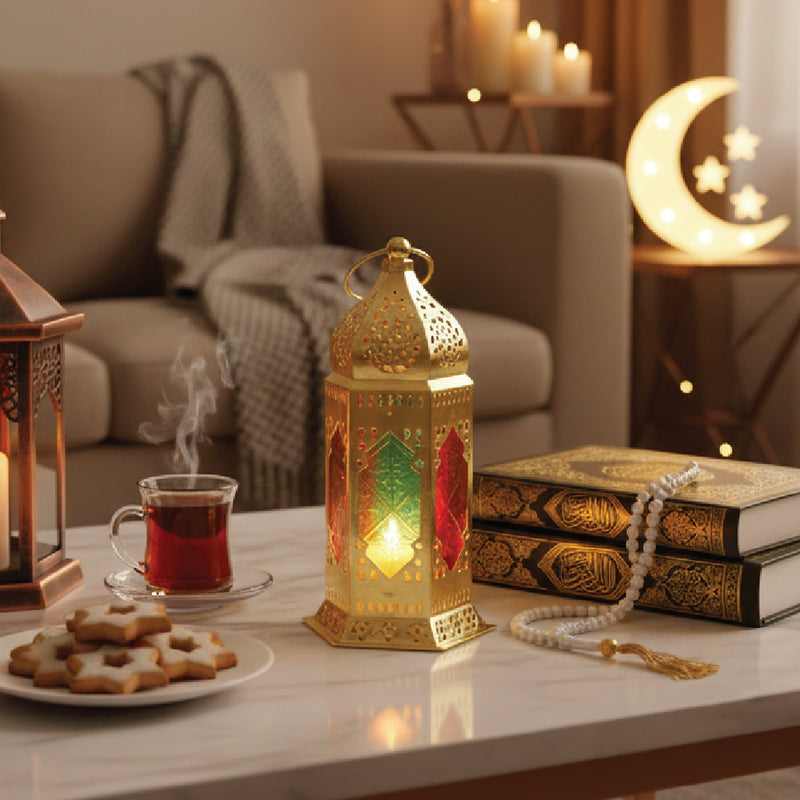 Farol para Vela de Metal 9x18 cm - Dorado