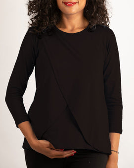 Citrouille Haut Croisé De Grossesse et d'Allaitement - Noir