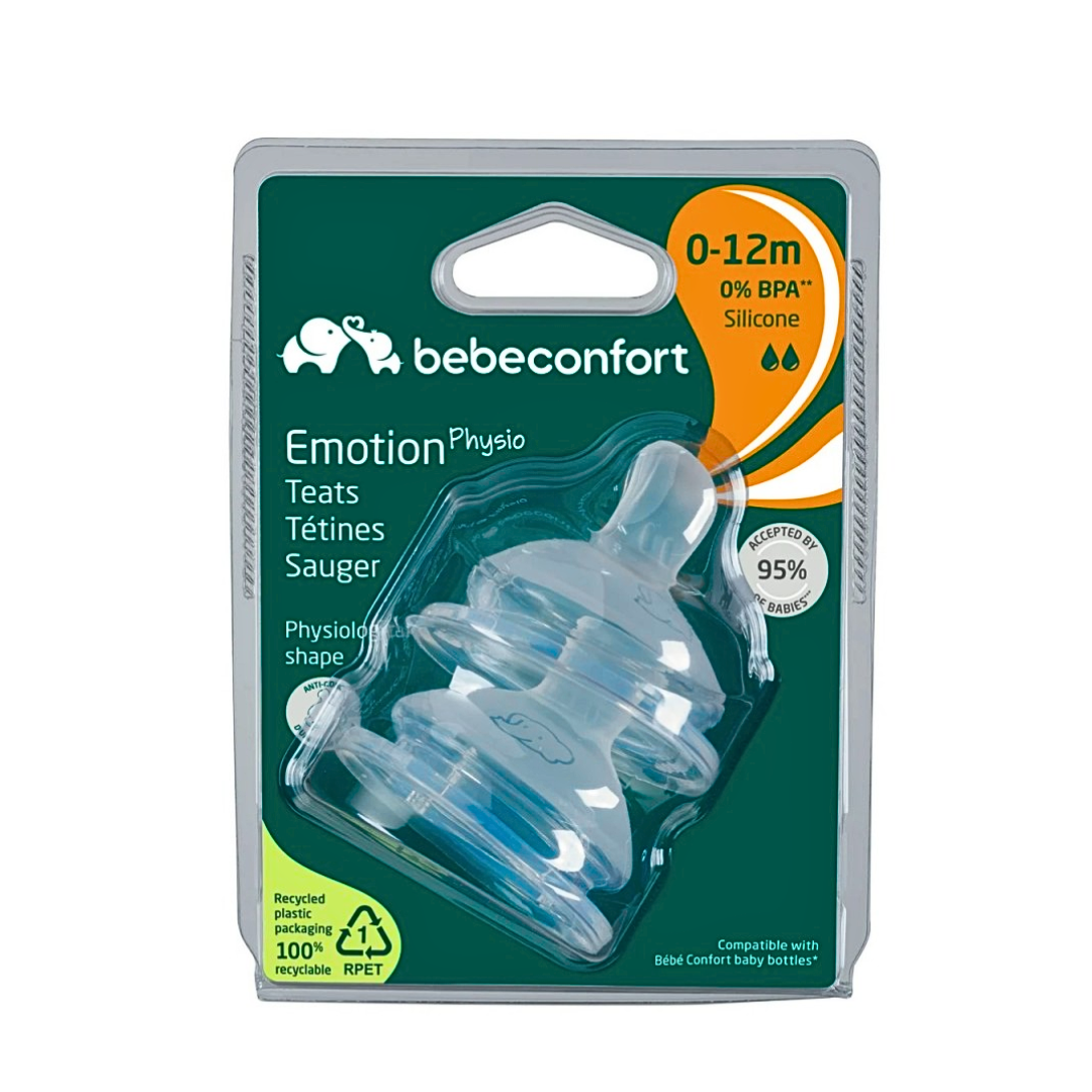 Lot de 2 tétines Bébé Confort Emotion Physio silicone 0-12 mois