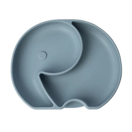 YUMMY Assiette Éléphant en Silicone avec Ventouse Bleu Pastel – 4M+