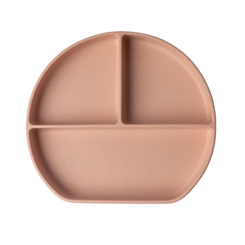 YUMMY Assiette en Silicone Multi-Compartiments avec Ventouse 4M+ - Blush