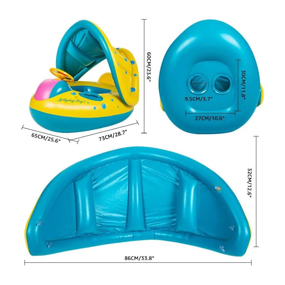 Bouée Bateau pour Bébé avec Pare-Soleil - 12M+
