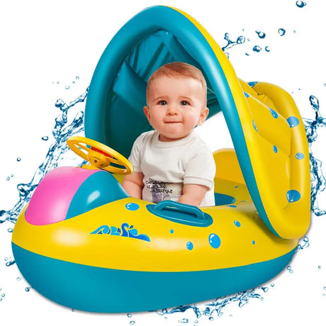 Bouée Bateau pour Bébé avec Pare-Soleil - 12M+